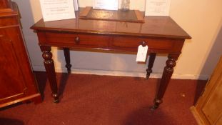 A Victorian mahogany writing table fitte
