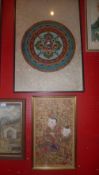 A pair of Oriental gouache paintings of