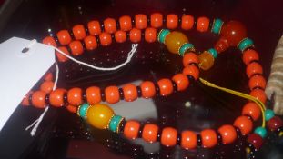 A Chinese coral necklace