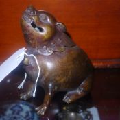 A Chinese bronze box in the form of a my
