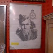 A print of a pencil drawing of RAF Capta