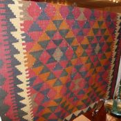 A hand made Persian Kilim carpet decorat