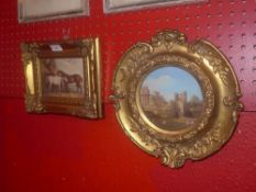 Two gilt framed Continental wall plaques
