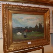 An oil on board Impressionist landscape