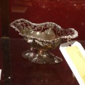 A hallmarked silver sweetbread basket with pierced decoration