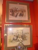 A pair of lithographs of figures signed