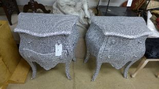 A pair of diamondite commodes