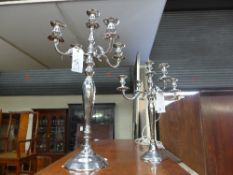A chromium five light candelabra