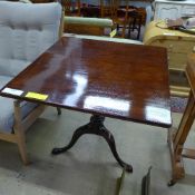 A George III figured table the square ti