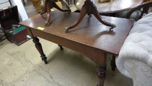 A C19th mahogany hall table the rectangu