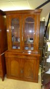 A Victorian mahogany bookcase of two par