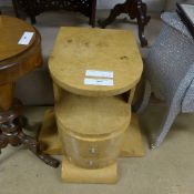 A blonde wood Art Deco style bedside cab