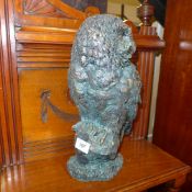 A pair of faux bronze owls