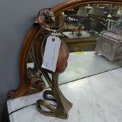 An Art Deco style lamp with shell shade