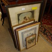 A collection of various prints including