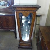 A French inlaid walnut vitrine the green