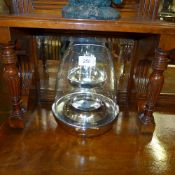 A pair of chromium and glass storm lante