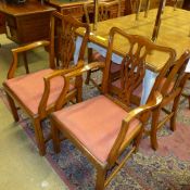 A set of six Chippendale design mahogany