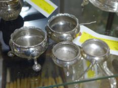 A pair of Georgian silver salts and a si
