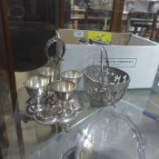 A collection of silver plated flatware,