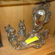 A p;air of late C19th brass cherubs half