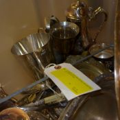A collection of silver plate including k