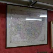 A colour map on linen Suffolk in burr wa