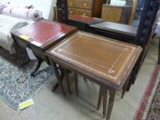 A mahogany small sofa table and a simila