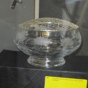A Thomas Webb crystal rose bowl with original packaging