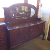 A C20th mahogany bowfront sideboard havi