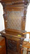 An C19th Flemish oak buffet the leaded g