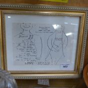 A framed original ''Thank you'' letter from the artist John Ward R. A. (1917-2007) on headed