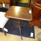 A C19th mahogany tripod table the square