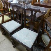 A set of six Chippendale mahogany dining