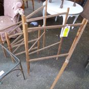 Three antique pine towel rails