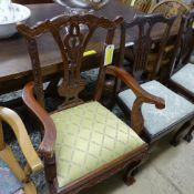 A Chippendale design mahogany open armch