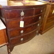 A Regency mahogany bowfront chest having
