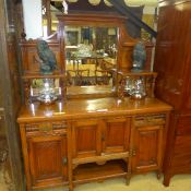 A late Victorian satin walnut sideboard