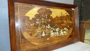 An Indian marquetry inlaid panel with bo