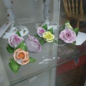 A collection of six Herend porcelain ros