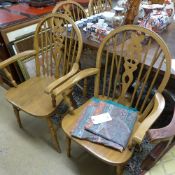 A set of six C20th fruitwood Windsor whe