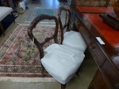 A pair of Victorian mahogany side chairs