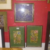 A pair of Italian needlework framed and