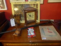 A Dover St London oak bracket clock, wal