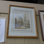 A watercolour Antwerp Belgium street scene attributed to Schafer
