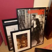 A collection of various prints including ''Paris'' and ''Abbey road''