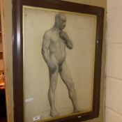 'Male Nude Study' by Andre Mallebay 1914