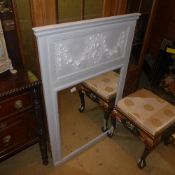 A white painted wall hanging mirror with