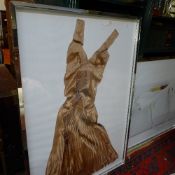 A large contemporary print 'gold dress'