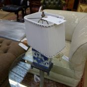 A pair of oriental blue and white porcel